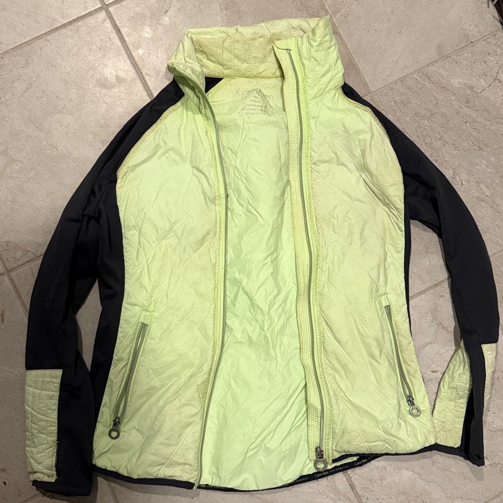 Lime and Black Jacket Calvin Klein Performance